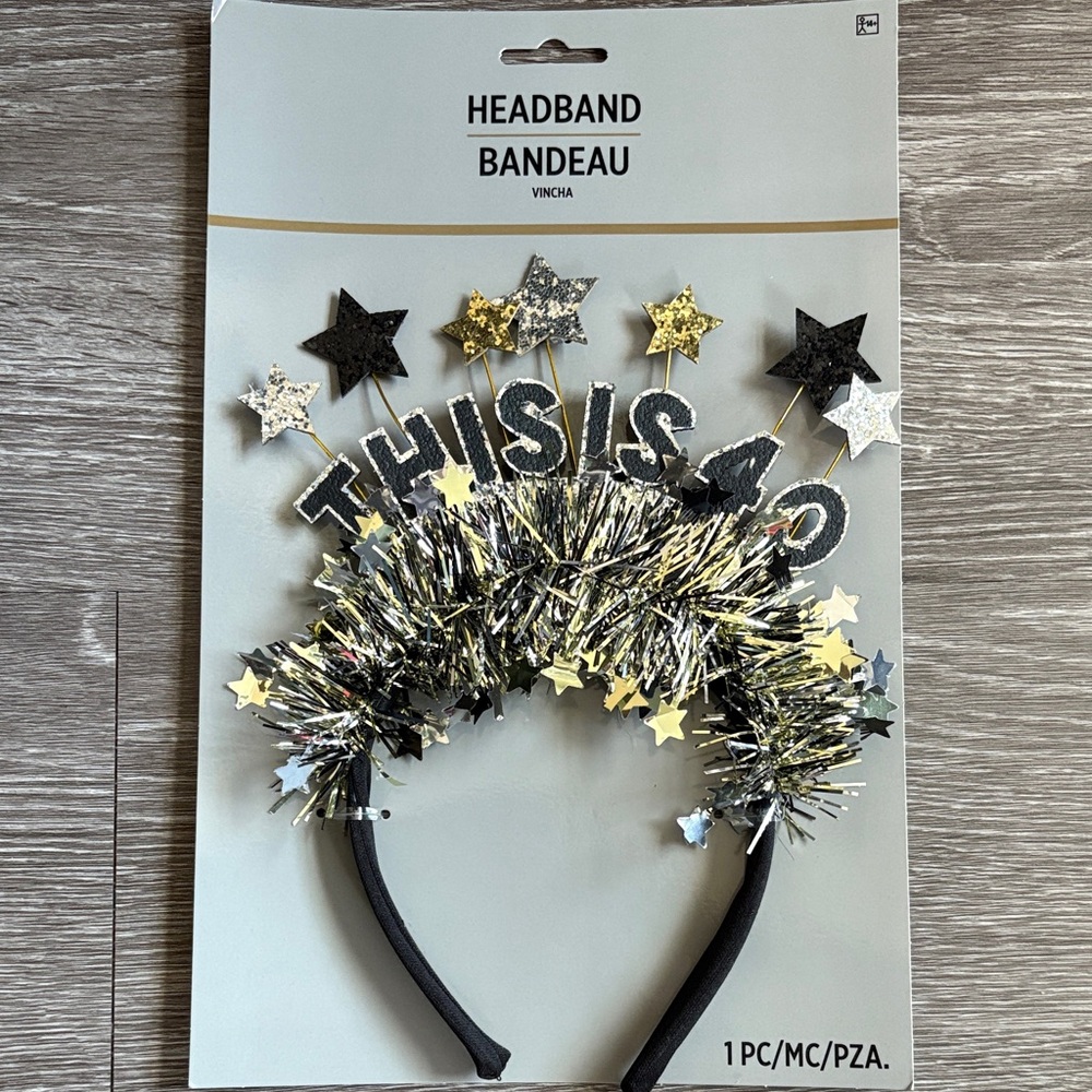 Party City Black and Gold 'This is 40' Celebration Headband